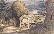 Samuel Palmer Cart Shed and Lane oil painting artist